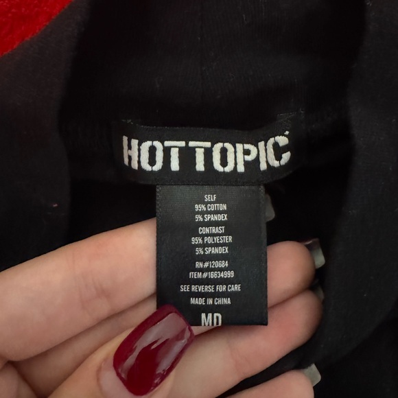 Hot Topic Black Long Sleeve Tee with Mesh Sleeves - Picture 5 of 5